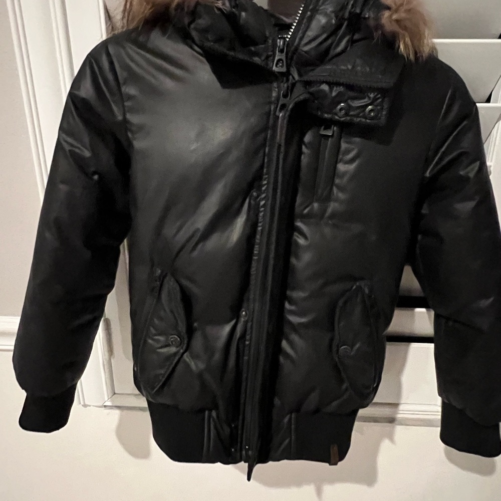 RUDSAK Black Puffer Jacket with real Fur Trim!Barely used since we moved to FL